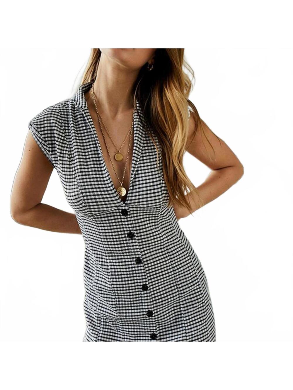 Urban Outfitters Gingham Mini Dress Picnic Chic Summer French Girl Size S-P